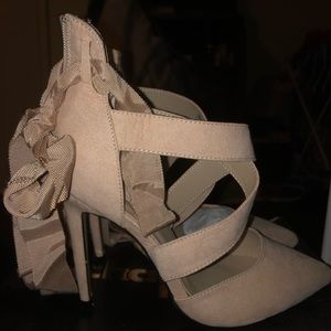 Strappy nude heels